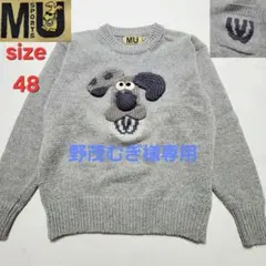 ミエコウエサコ MU SPORTS 日本製 セーター　Ｌ　絹　カシミア