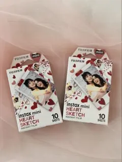FUJIFILM instax mini HEART SKETCH 10枚×2箱