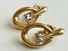 ニナリッチ Nina Ricci ゴールド×シルバーカラー ロゴ イヤリング