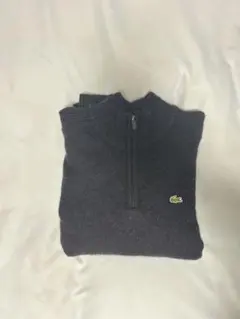 LACOSTE ダークネイビー ハーフジップセーター 100