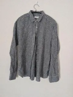 ギンガム シャツ ネイビー