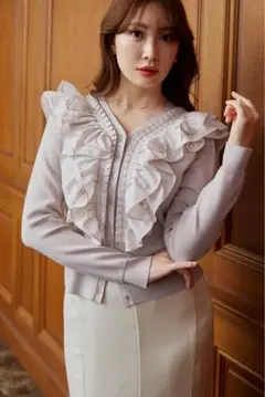 Ruffle Pleated Knit Cardigan S - メルカリ