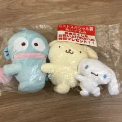 サンリオ当たりくじラストスペシャル賞　ハンギョドン、ポムポムプリン、シナモロール