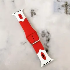 【38/40/41mm】Apple Watch用 赤と白 シリコンバンド