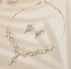 ネックレス　ピアス　セット　ブライダル　パーティー