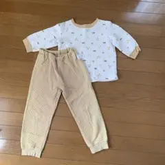 UNIQLO クマデザイン長袖キルトパジャマセット 110cm