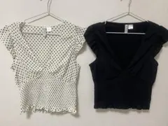 テクスチャードジャージートップス　2点セット H&M Sサイズのサムネイル