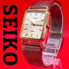 SEIKO SPIRIT 腕時計 クォーツ スクエア ゴールド 新品電池 稼働品