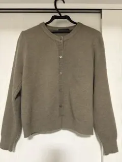 美品　DoulaDoula クルーネックニットカーディガン モカ