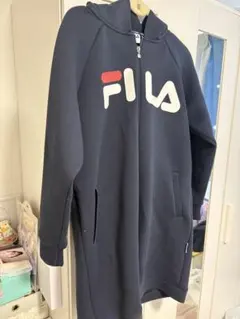 FILA ネイビーフルジップパーカー　ロング　Lのサムネイル