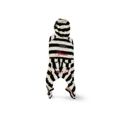 トイプードル用Sサイズ犬服　ハロウィン囚人コスプレウェア　ストライプ柄