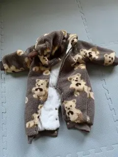 ベビー用　もこもこロンパース　上着　くま　耳付き