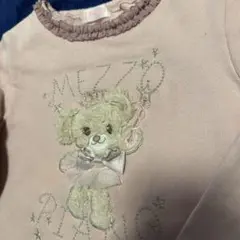 120 メゾピアノ クマ刺繍 ピンク トレーナー