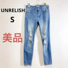 美品 UNRELISH ダメージデニムスキニーパンツ S