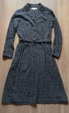 ユニクロ　イネス　シャツワンピース　チェック柄