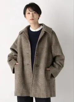 チェックコート ピーコート