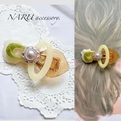 【192】ヘアピン‼️ グレーカボション　デザインチャーム　ヘアアクセサリー