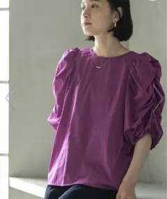 【完売品】OPAQUE.CLIP ボリュームギャザースリーブブラウス