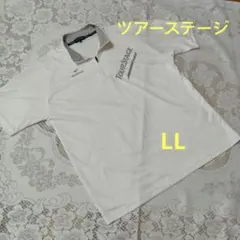 ツアーステージ・TOURSTAGE ・ハーフジップ・ ポロシャツ・ 白色・ LL