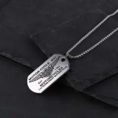 ネックレス　ドッグタグ　シルバー シンプル プレート アメリカ ペンダント