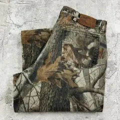 ラングラー　リアルツリー　ハンティング　デニムパンツ　古着　ブラウン他　W36