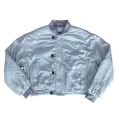 フライトジャケット　短丈　中綿　MA-1 個性的　防寒　グレー　オーバーサイズ