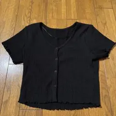 【タグ付き新品未使用】CFCL クロップドカーディガン ブラック フリーサイズ WOOL GARTER CROPPED CARDIGAN