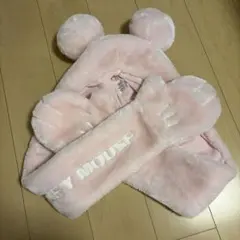 ディズニーファンキャップマフラーピンク