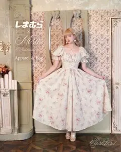 しまむら Misa ローズパフスリーブワンピース タグ付き - メルカリ