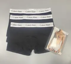 箱付　カルバンクライン メンズ　ボクサーパンツ　黒下着　3点セット　XL