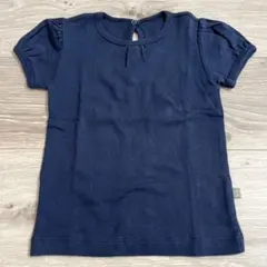 ネイビー パフスリーブ Tシャツ オカウチアピー　シンプル　サイズ100