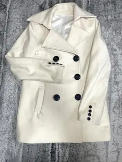 アズール　ホワイト ダブルブレスト チェスターコート