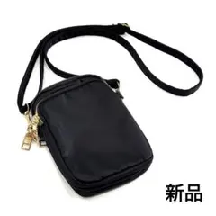 【新品】スマホショルダーバッグ ナイロン ブラック