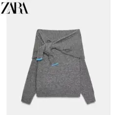 ZARA オフショル　グレー　ニット
