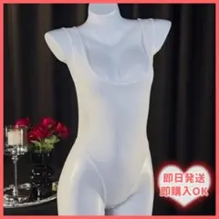 ホワイト シースルー レオタード 透け感 水着 オープンクロッチ 1004のサムネイル