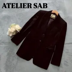 【ATELIER SAB】 テーラードジャケット ストライプ ダークブラウンのサムネイル