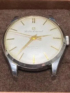 ※N.B≫【SEIKO LAUREL 諏訪初期★ヘビS★鶴 手巻き】稼働ジャンク