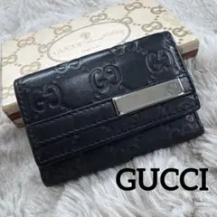 GUCCI グッチ GGロゴレザー ブラック 黒 レザー キーケース