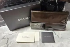 大幅値下　CHANEL 長財布 ココマーク ダークブラウン 箱 ギャランティ付のサムネイル