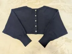 ショート丈 カーディガン ネイビー
