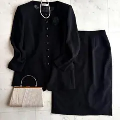 極美品♪東京ソワール コッコラシー スカートセットアップ ブラック 13AR