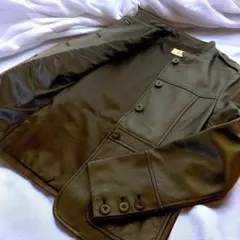 イタリアンラムレザー レザージャケット Ｍサイズ 黒 ブラック 羊革