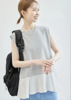 ROPE' PICNIC サッカージャージ異素材トップス　フリルカットソー　38のサムネイル