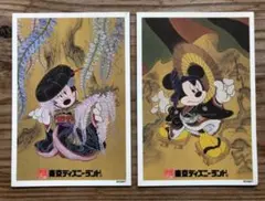 ミッキー、ミニー　歌舞伎　ポストカード