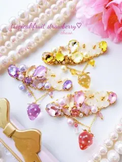 【新商品】夏色♡♡♡横長 いちご かき氷トロピカルcolor セットアップ♡