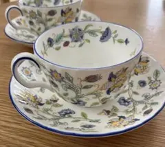 【未使用】MINTONハドンホールブルー ティーカップ＆ソーサー