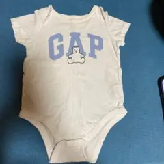 GAP ロンパース 6-12month 半袖 ベビー服 クマ ホワイト ブルー