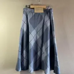 アメリカ古着❗️USA製　グレーチェック　フレアスカート　レトロ