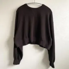BEAUTY&YOUTHコットン裏毛ショートワイドスウェットプルオーバー