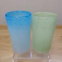 琉球ガラス　グラス2個セット　インテリア用